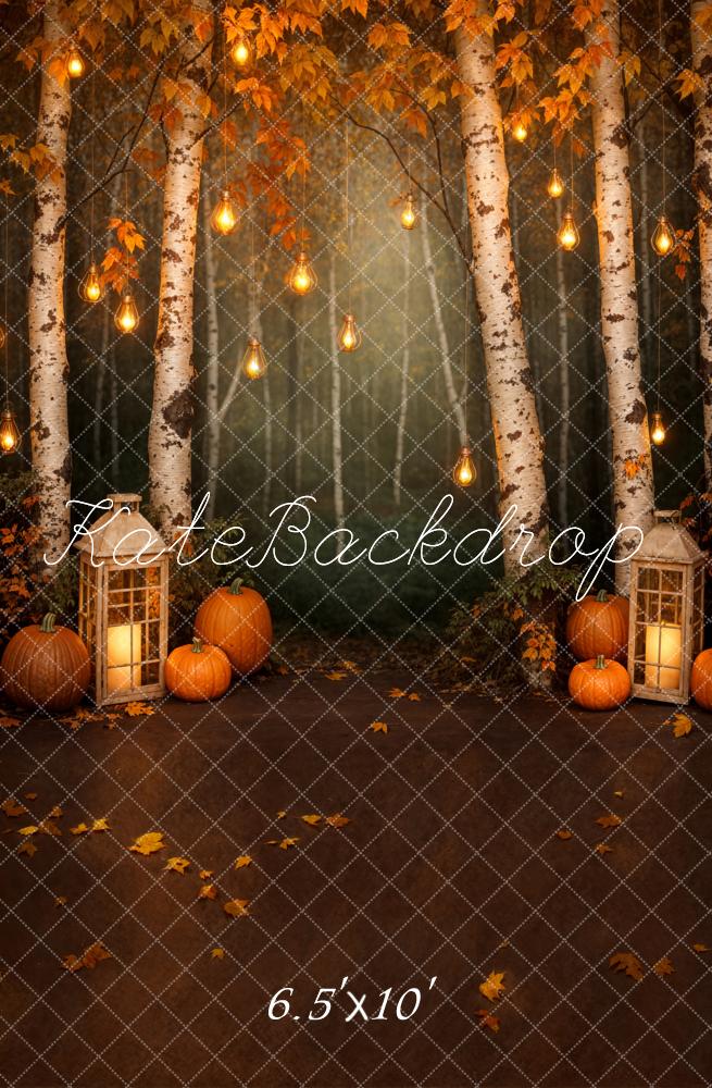 Kate Automne Érable Forêt Lumière Citrouille Toile de fond conçue par Emetselch - Kate Backdrop FR