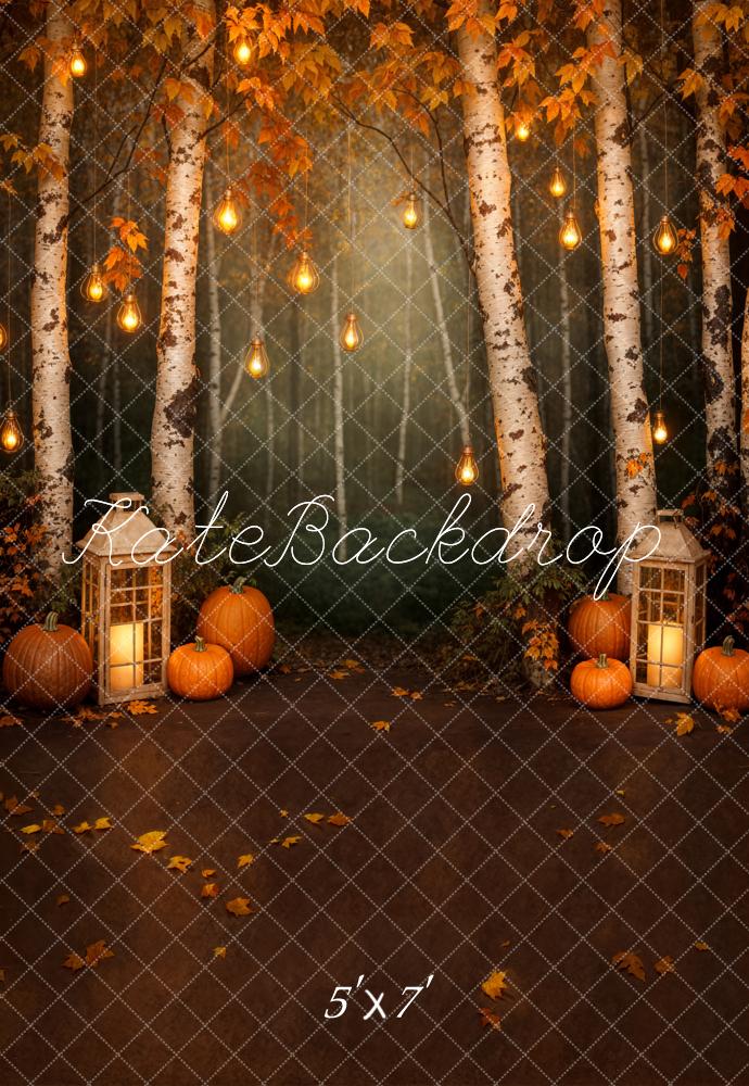 Kate Automne Érable Forêt Lumière Citrouille Toile de fond conçue par Emetselch - Kate Backdrop FR
