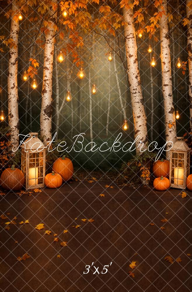 Kate Automne Érable Forêt Lumière Citrouille Toile de fond conçue par Emetselch - Kate Backdrop FR