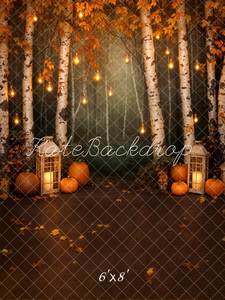 Kate Automne Érable Forêt Lumière Citrouille Toile de fond conçue par Emetselch - Kate Backdrop FR