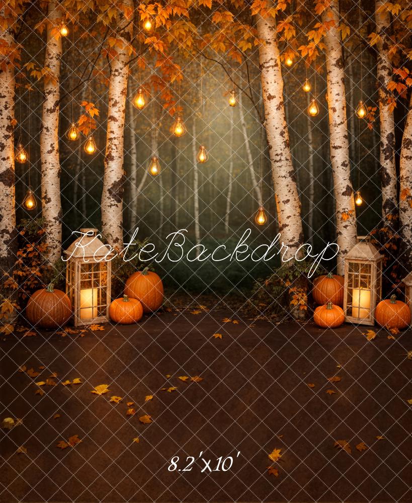 Kate Automne Érable Forêt Lumière Citrouille Toile de fond conçue par Emetselch - Kate Backdrop FR