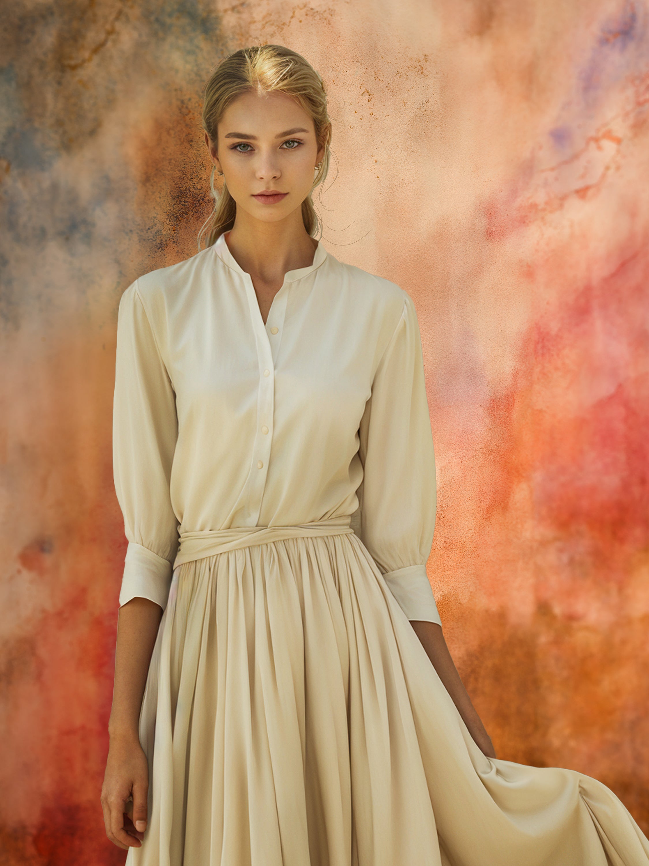 Kate Beaux-Arts Coloré Texture Abstraite Portrait Toile de fond conçue par GQ - Kate Backdrop FR