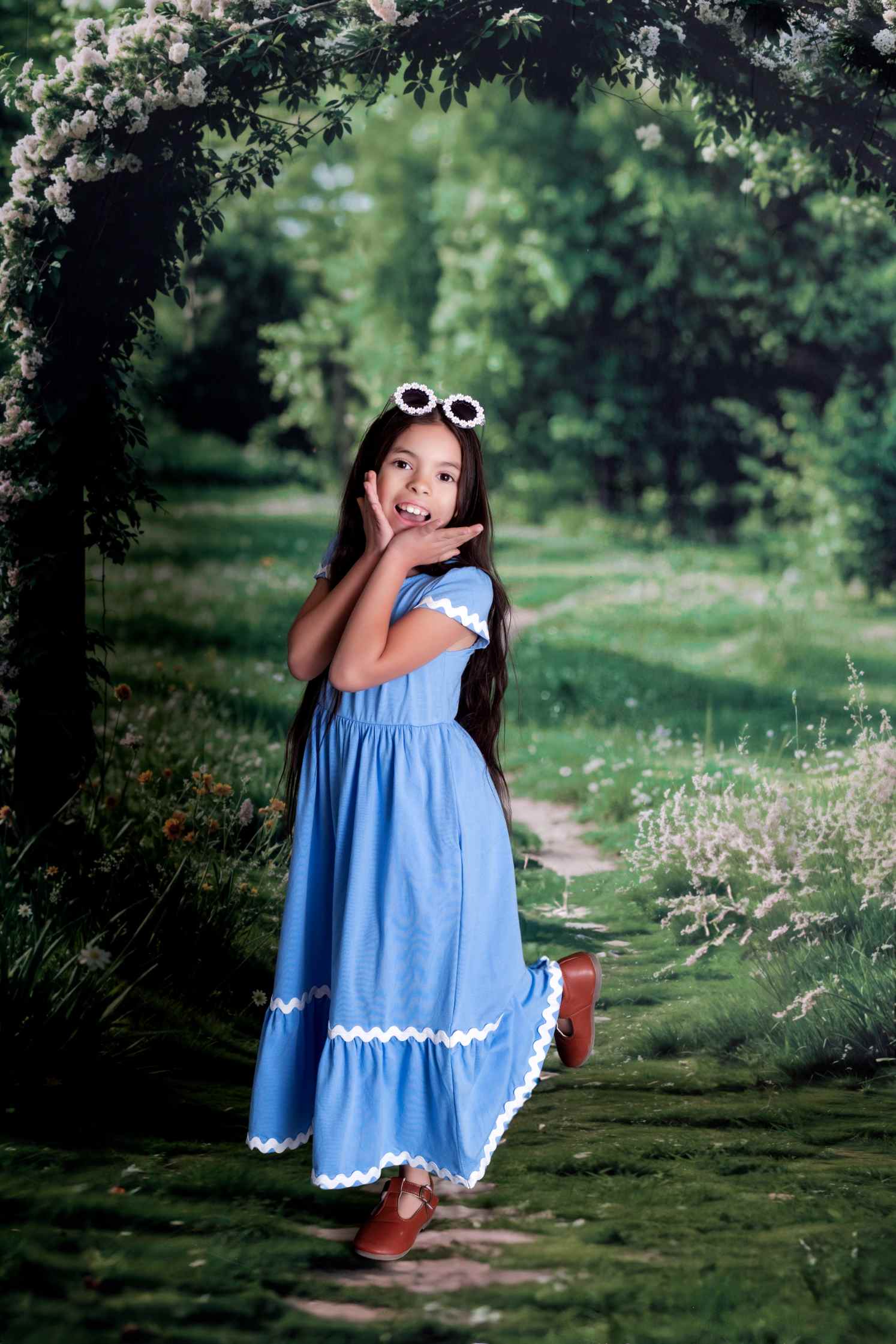 Kate Printemps Forêt Arche Jardin Chemin Vert Toile de fond conçue par Emetselch - Kate Backdrop FR