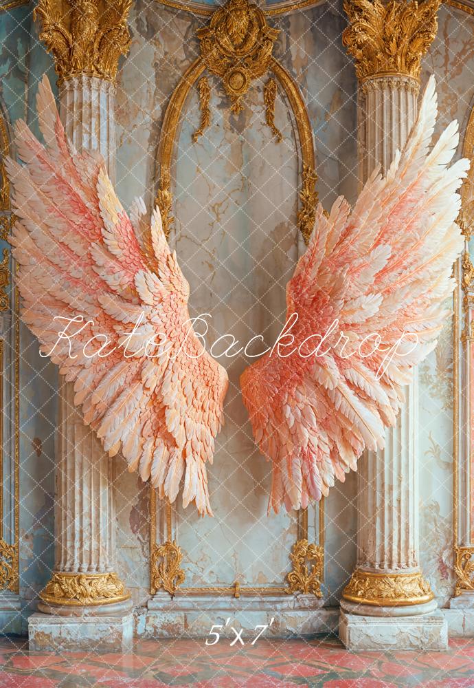 Kate Ailes d'ange Rose Vintage Portrait Toile de fond conçue par Emetselch - Kate Backdrop FR