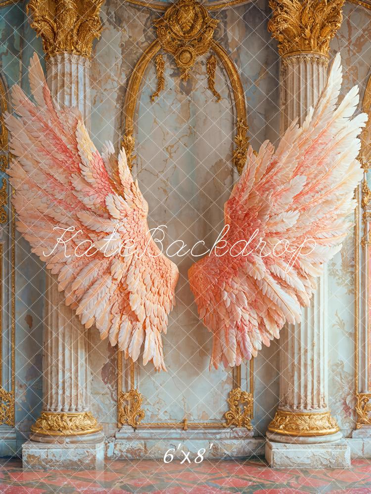 Kate Ailes d'ange Rose Vintage Portrait Toile de fond conçue par Emetselch - Kate Backdrop FR