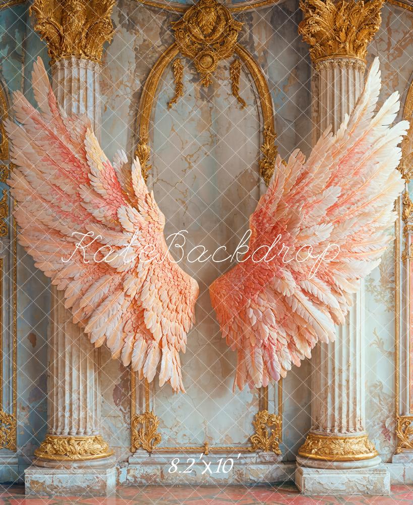 Kate Ailes d'ange Rose Vintage Portrait Toile de fond conçue par Emetselch - Kate Backdrop FR