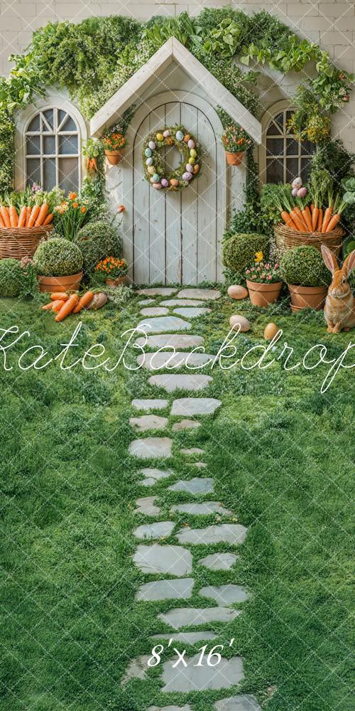 Kate Sweep Mur-à-Sol Pâques Maison Jardin Carottes Toile de fond conçue par Emetselch - Kate Backdrop FR