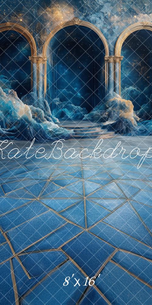 Kate Sweep Mur-à-Sol Océan Fantaisie Arche Bleu Toile de fond conçue par Lidia Redekopp - Kate Backdrop FR