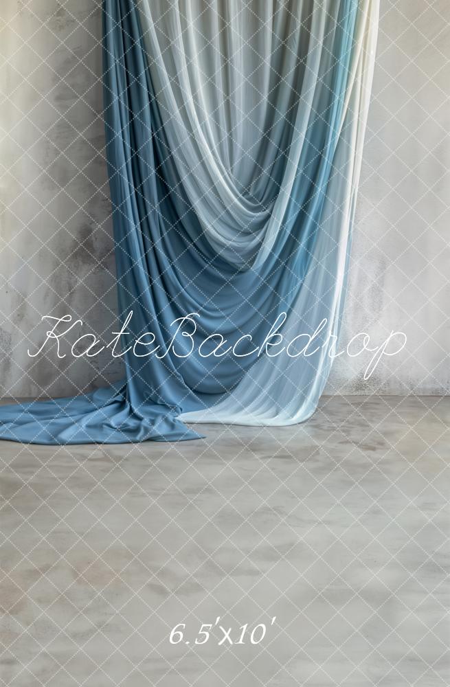 Kate Bleu Tissu drapé Portrait Toile de fond conçue par Emetselch - Kate Backdrop FR