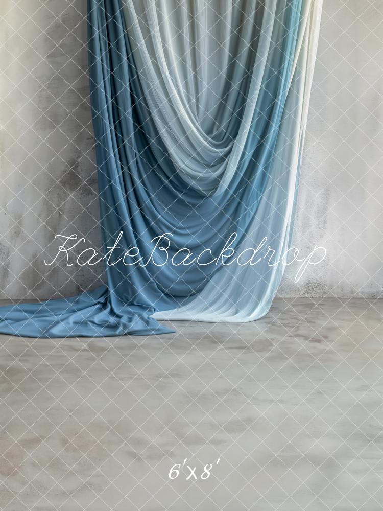 Kate Bleu Tissu drapé Portrait Toile de fond conçue par Emetselch - Kate Backdrop FR