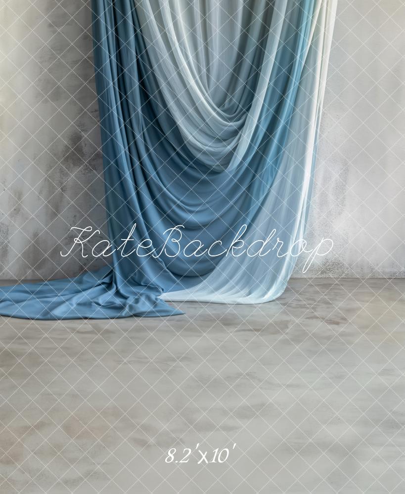 Kate Bleu Tissu drapé Portrait Toile de fond conçue par Emetselch - Kate Backdrop FR