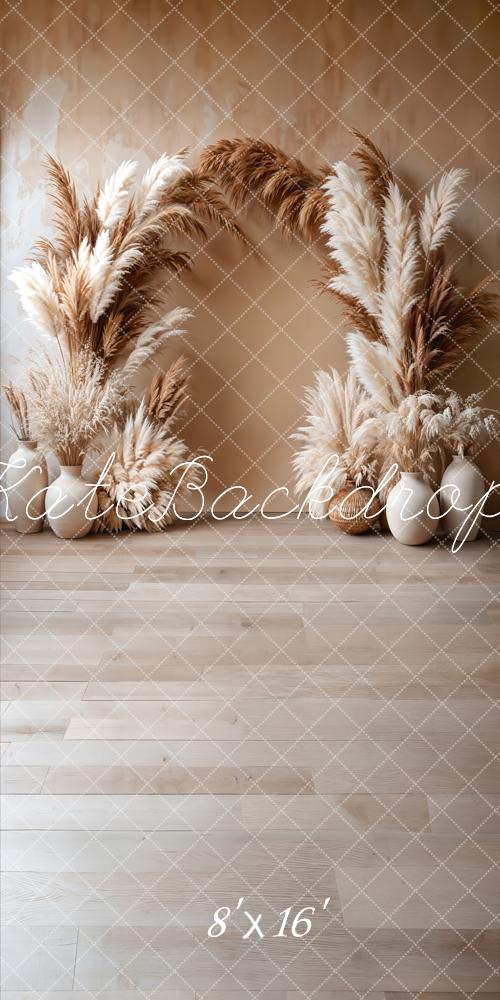 Kate Sweep Mur-à-Sol Bohème Arche Beige Élégant Toile de fond conçue par Emetselch - Kate Backdrop FR