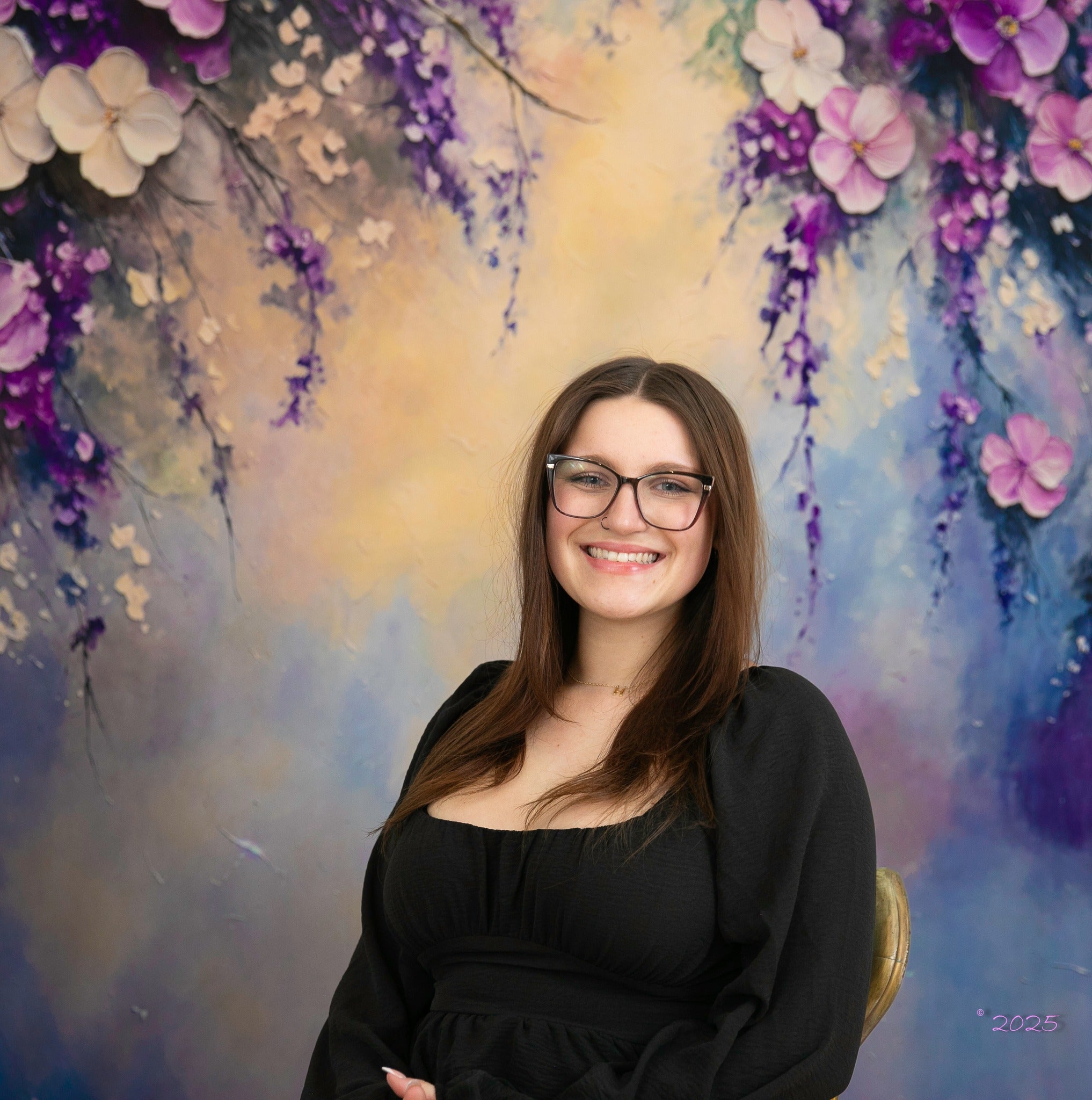 Kate Beaux-arts Violet Fleurs Pastel Toile de fond conçue par Emetselch - Kate Backdrop FR