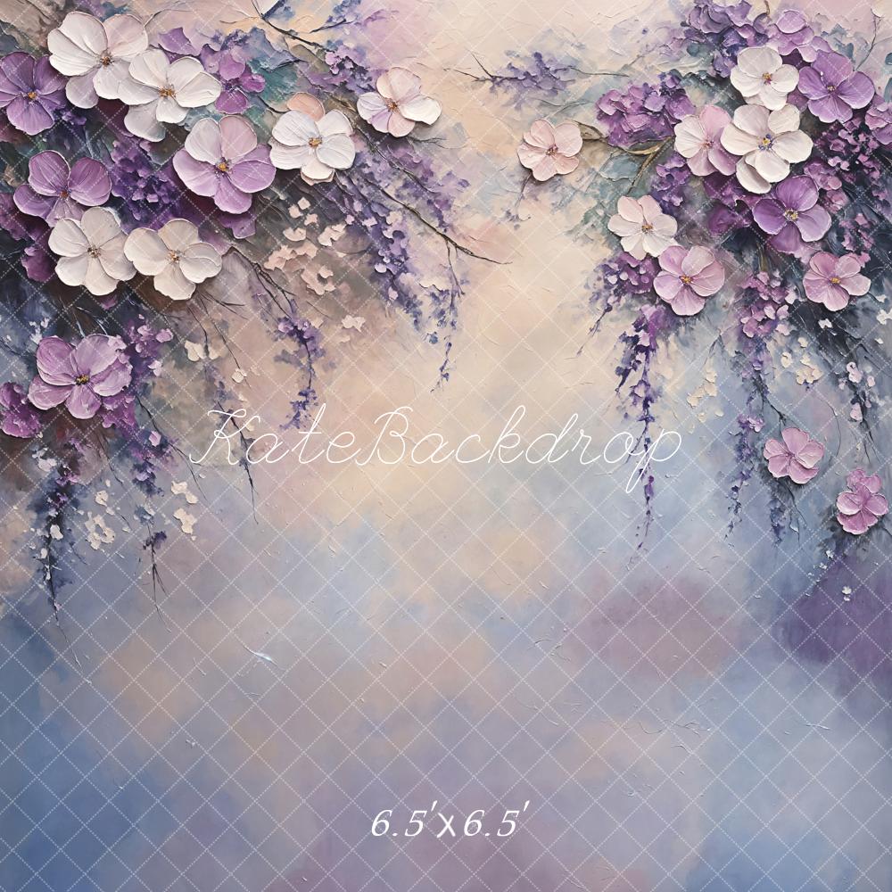 Kate Beaux-arts Violet Fleurs Pastel Toile de fond conçue par Emetselch - Kate Backdrop FR