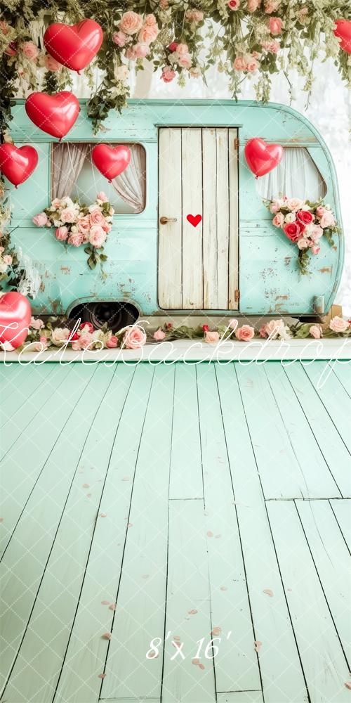 Kate Sweep Mur-à-Sol Romantique Fleurs Voiture Toile de fond conçue par Patty Roberts - Kate Backdrop FR