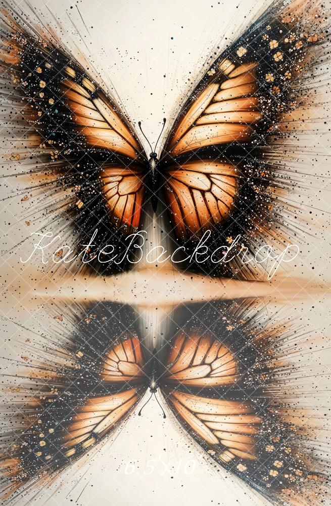 Kate Papillon Art Portrait Marron Toile de fond conçue par Emetselch - Kate Backdrop FR
