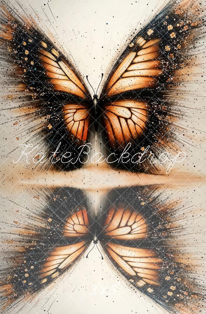 Kate Papillon Art Portrait Marron Toile de fond conçue par Emetselch - Kate Backdrop FR