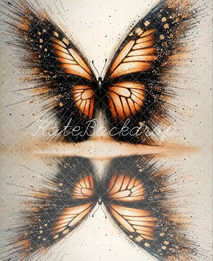Kate Papillon Art Portrait Marron Toile de fond conçue par Emetselch - Kate Backdrop FR