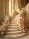 Kate Printemps Escaliers Mariage Fleurs Toile de fond conçue par Emetselch - Kate Backdrop FR