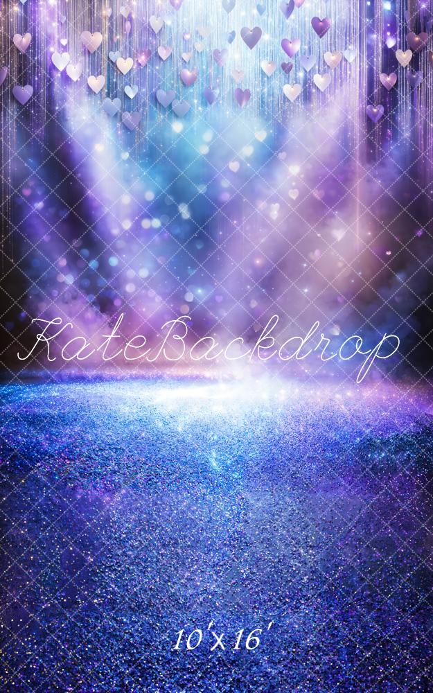 Kate Sweep Mur-à-Sol Bokeh Scène Paillettes Violet Toile de fond conçue par Chain Photographie - Kate Backdrop FR