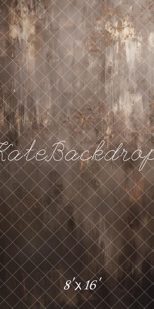 Kate Sweep Mur-à-Sol Gris Marron Abstrait Portrait Toile de fond conçue par Mandy Ringe - Kate Backdrop FR