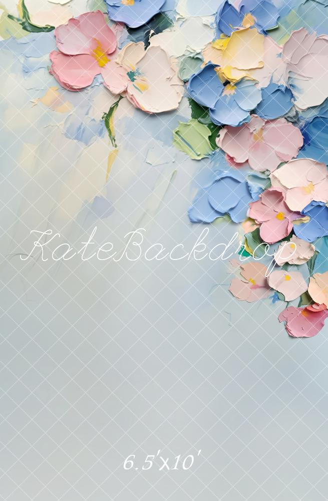 Kate Pastel Floral Texture Abstraite Portrait Toile de fond conçue par Emetselch - Kate Backdrop FR