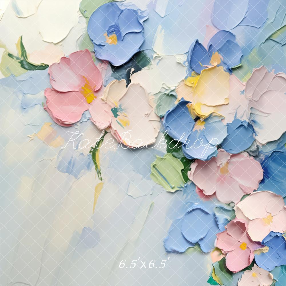 Kate Pastel Floral Texture Abstraite Portrait Toile de fond conçue par Emetselch - Kate Backdrop FR
