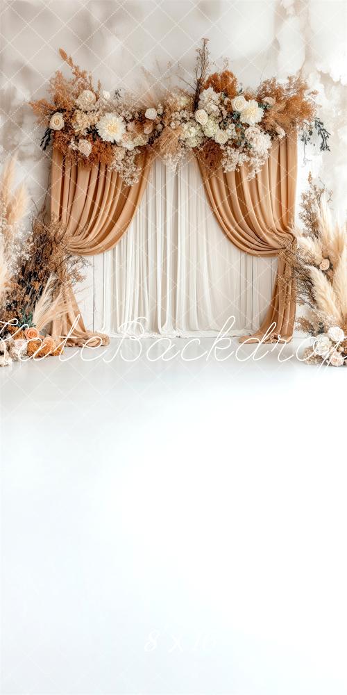 Kate Sweep Mur-à-Sol Bohème Rideaux Floral Toile de fond conçue par Patty Roberts - Kate Backdrop FR