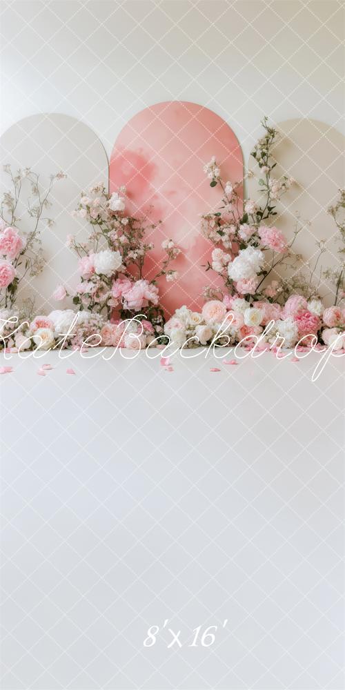 Kate Sweep Mur-à-Sol Printemps Pastel Arche Fleurs Toile de fond conçue par Patty Roberts - Kate Backdrop FR