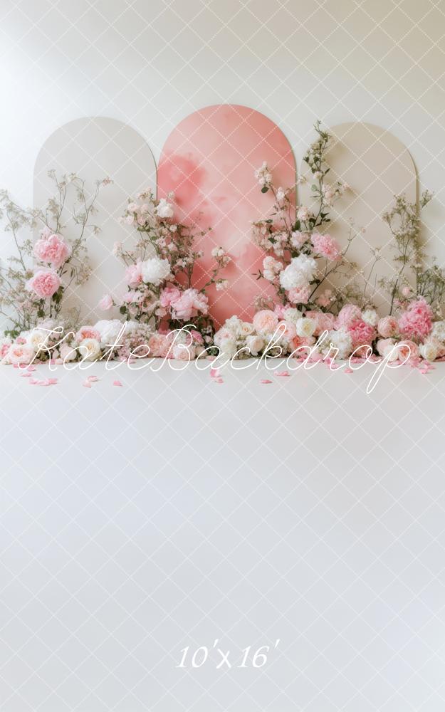 Kate Sweep Mur-à-Sol Printemps Pastel Arche Fleurs Toile de fond conçue par Patty Roberts - Kate Backdrop FR
