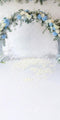 Kate Sweep Mur-à-Sol Arche Fleurs Bleu Blanc Toile de fond conçue par Patty Roberts - Kate Backdrop FR