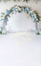 Kate Sweep Mur-à-Sol Arche Fleurs Bleu Blanc Toile de fond conçue par Patty Roberts - Kate Backdrop FR