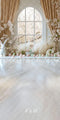 Kate Sweep Mur-à-Sol Pâques Lapin Fleurs Fenêtre Blanc Toile de fond conçue par Mini MakeBelieve - Kate Backdrop FR