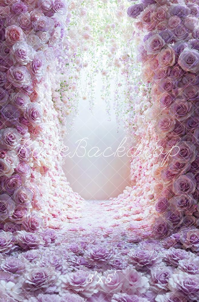 Kate Mur de Fleurs Roses Violet Rose Toile de fond conçue par Emetselch - Kate Backdrop FR