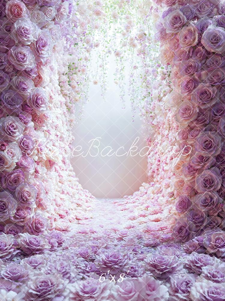 Kate Mur de Fleurs Roses Violet Rose Toile de fond conçue par Emetselch - Kate Backdrop FR