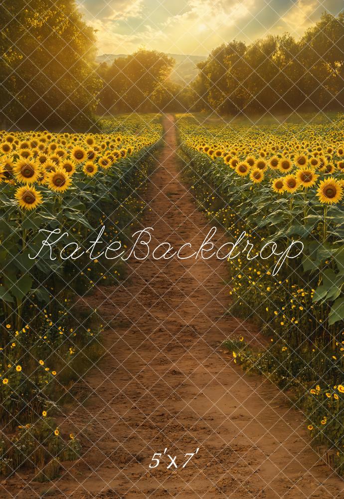 Kate Été Champ de Tournesols Chemin Toile de fond conçue par Emetselch - Kate Backdrop FR