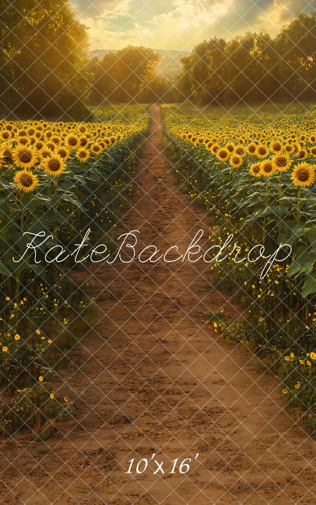Kate Sweep Mur-à-Sol Été Tournesols Chemin Toile de fond conçue par Emetselch - Kate Backdrop FR
