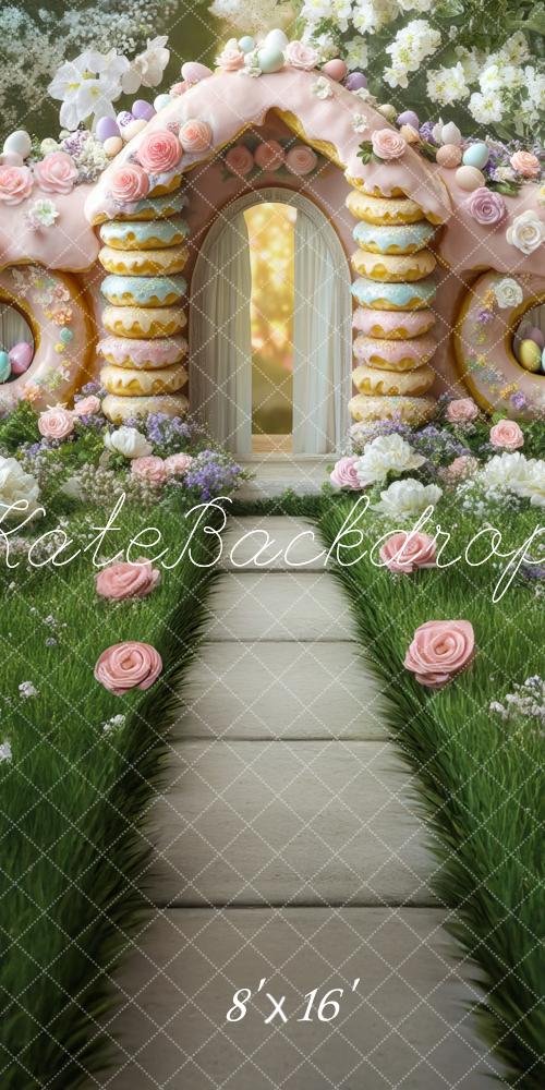 Kate Sweep Mur-à-Sol Pâques Beignets sucrés Maison Toile de fond conçue par Mini MakeBelieve - Kate Backdrop FR