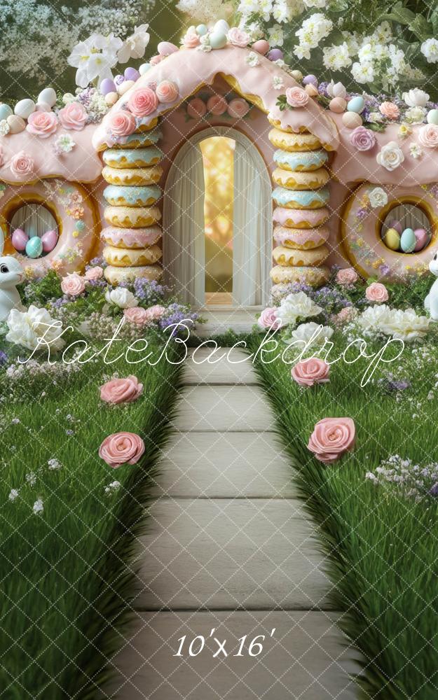 Kate Sweep Mur-à-Sol Pâques Beignets sucrés Maison Toile de fond conçue par Mini MakeBelieve - Kate Backdrop FR