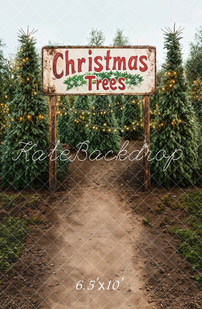 Kate Arbres de Noël Ferme Chemin Toile de fond conçue par Emetselch - Kate Backdrop FR