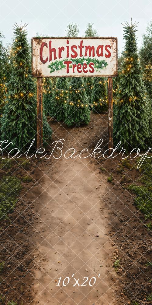 Kate Arbres de Noël Ferme Chemin Toile de fond conçue par Emetselch - Kate Backdrop FR