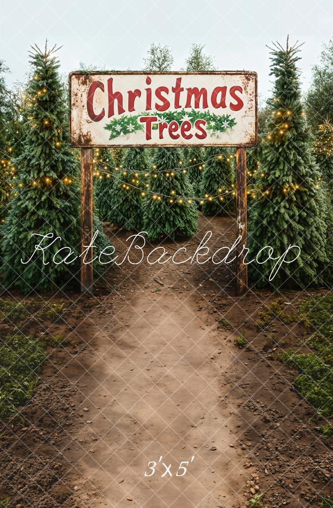 Kate Arbres de Noël Ferme Chemin Toile de fond conçue par Emetselch - Kate Backdrop FR