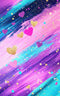 Kate Sweep Mur-à-Sol Cœurs Colorés Abstrait Rose Toile de fond conçue par Mini MakeBelieve - Kate Backdrop FR