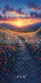 Kate Sweep Mur-à-Sol Coucher de soleil Fleurs Chemin Toile de fond conçue par Megan Leigh - Kate Backdrop FR