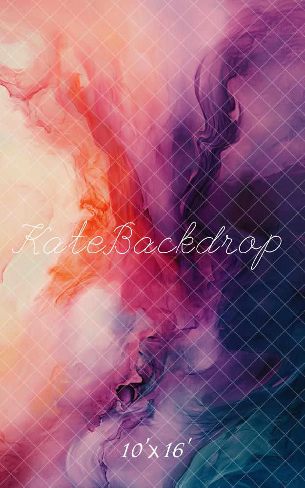 Kate Sweep Mur-à-Sol Abstrait Peinture Art Violet Rouge Toile de fond conçue par Lidia Redekopp - Kate Backdrop FR