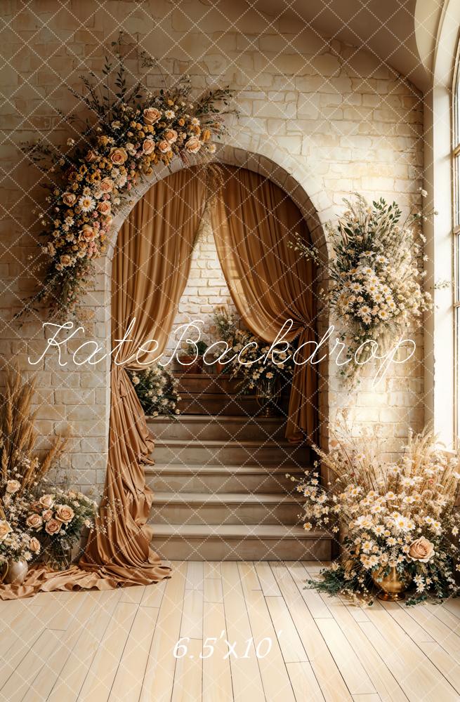 Kate Arche Escalier Bohème Fleurs Toile de fond conçue par Emetselch - Kate Backdrop FR