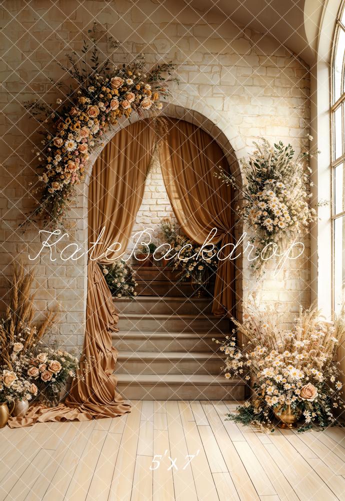 Kate Arche Escalier Bohème Fleurs Toile de fond conçue par Emetselch - Kate Backdrop FR