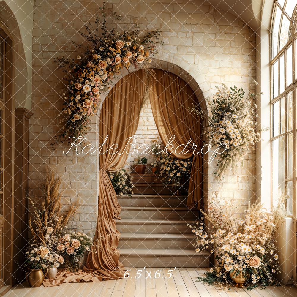 Kate Arche Escalier Bohème Fleurs Toile de fond conçue par Emetselch - Kate Backdrop FR
