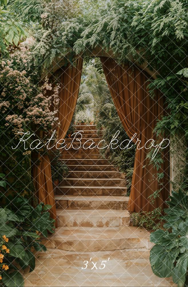 Kate Arche Escaliers Verdure Luxuriant Toile de fond conçue par Emetselch - Kate Backdrop FR