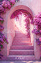 Kate Arche Escalier Fleurs Violet Toile de fond conçue par Emetselch - Kate Backdrop FR